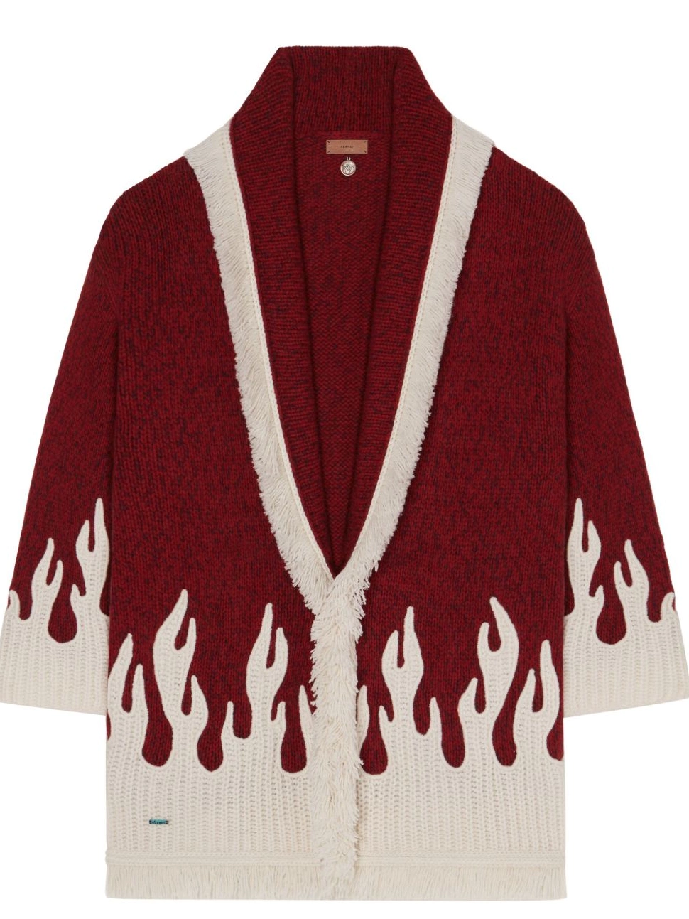 Cheap wool-blend Alanui flame-motif Women cardigan 0330